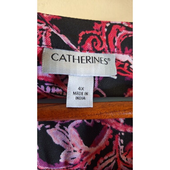CATHERINE'S Button Up Tunic Shirt Women's Plus Sz 4x Floral Peasant Casual Boho - Picture 8 of 10